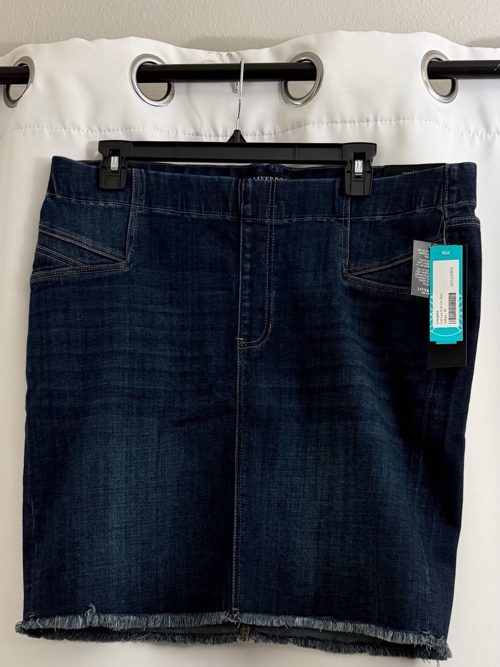 Liverpool Indigo Denim Pull-On Skirt
